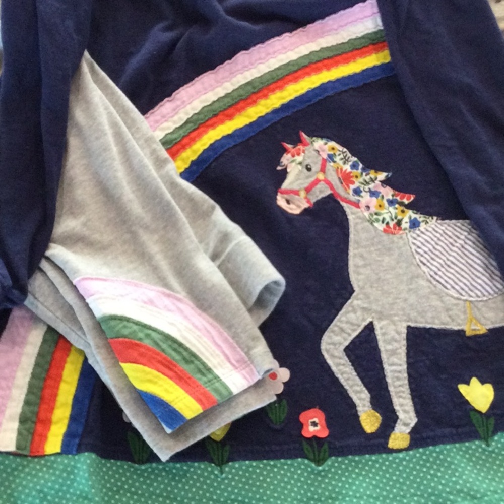 Mini Boden horse dress leggings set